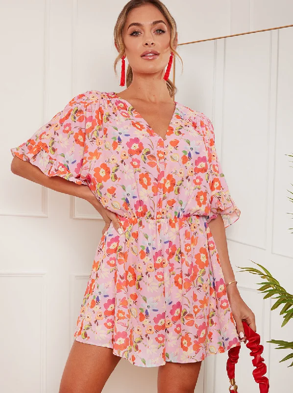 v-neck-floral-playsuit-in-pink