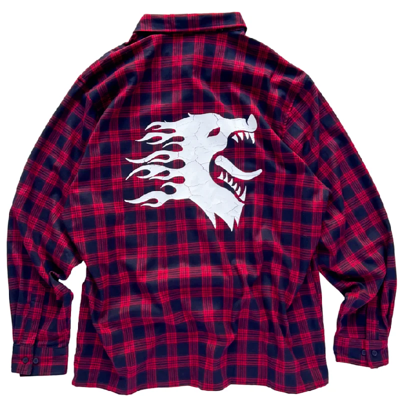 WAR WOLF FLANNEL - RED