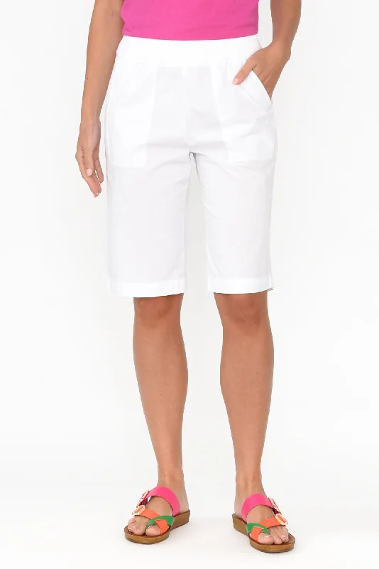 Wilson White Cotton Shorts