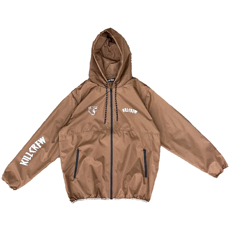 WOLF QUICK DRY WINDBREAKER - BROWN / WHITE